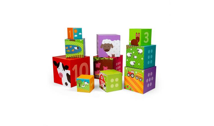 Bigjigs Toys Farmyard Stacking Cubes - 18 Months +