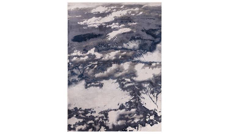 Mega Flooring Blue Modern Abstract Rug - 80 x 150cm