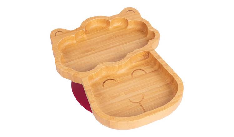 Tiny Dining Children's Bamboo Suction Llama Plate - Red