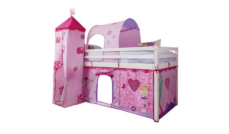 Noa & Nani Moro Midsleeper Cabin Bed With Fairies Tent Package - White