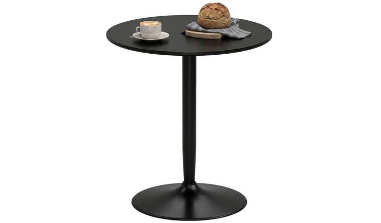 HOMCOM Round Dining Table with Non-slip Foot Pad - Black