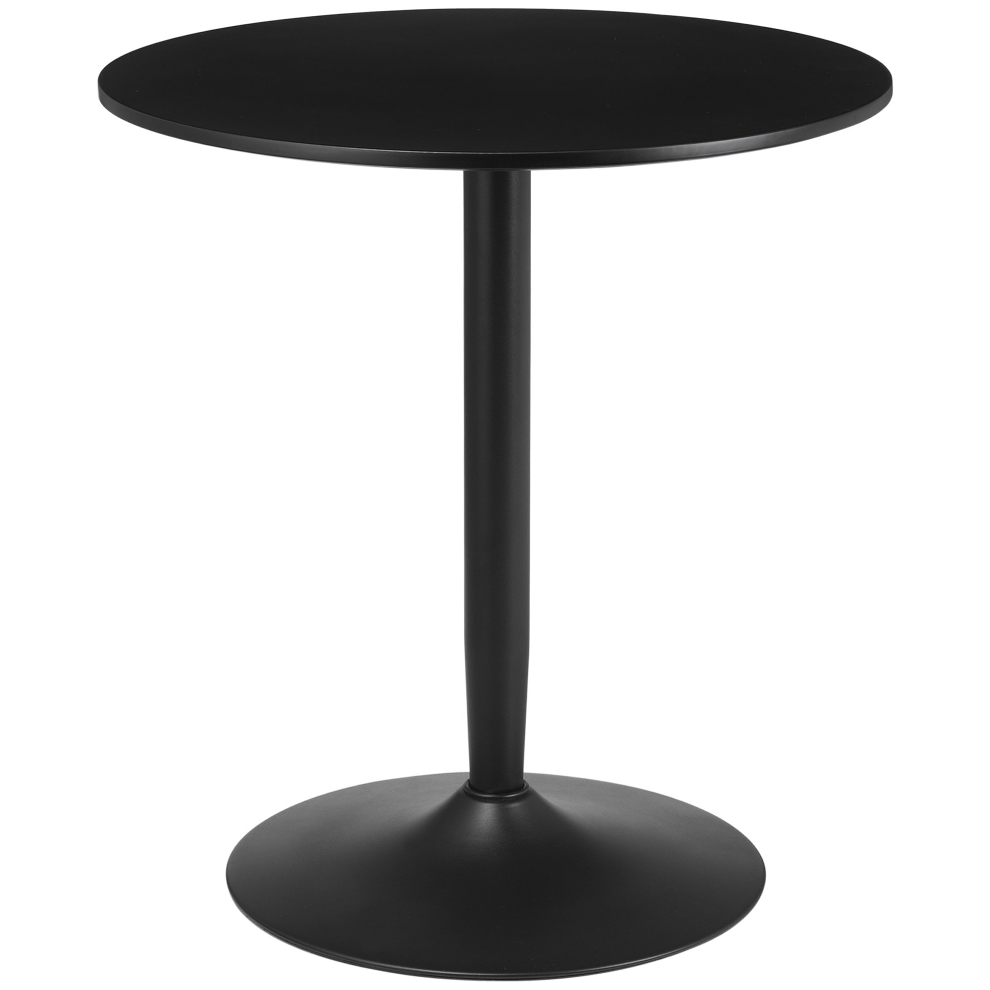 HOMCOM Round Dining Table with Non-slip Foot Pad - Black - Image 2