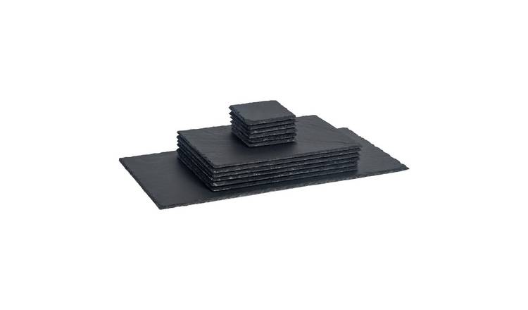 Argon Tableware 13 Piece Rectangle Slate Placemats Set
