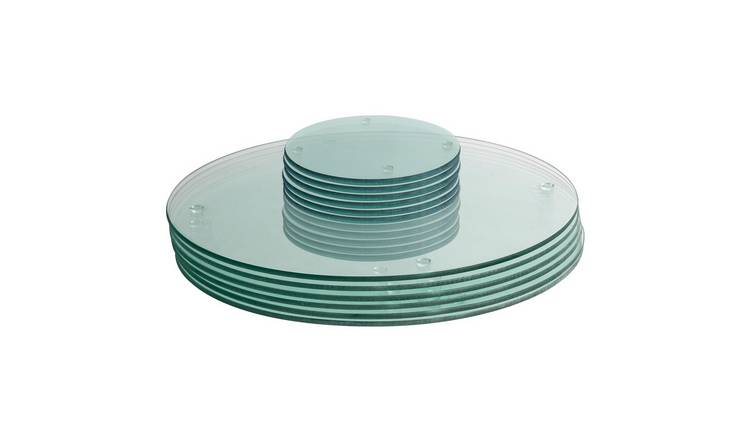 Harbour Housewares 12pc Round Glass Placemats & Round Coasters Set - Clear