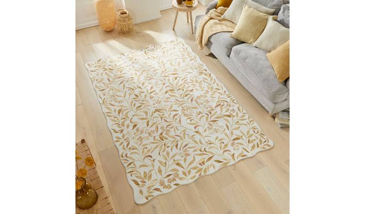 Mega Flooring Gold Modern Floral Rug - 200 x 300cm
