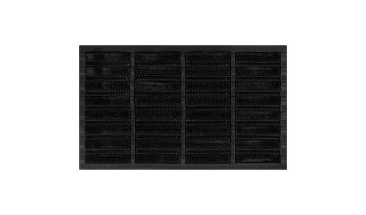 Walplus Rectangular Coir Door Mat - Black - 45 x 75 cm