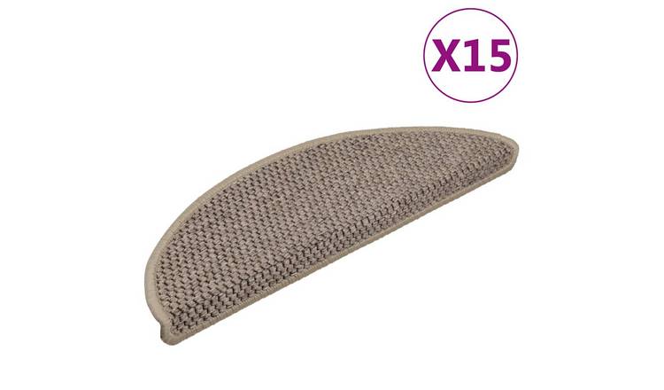 Walplus Pack of 15 Self-Adhesive Stair Mats - Dark Beige - 56 x 17 cm