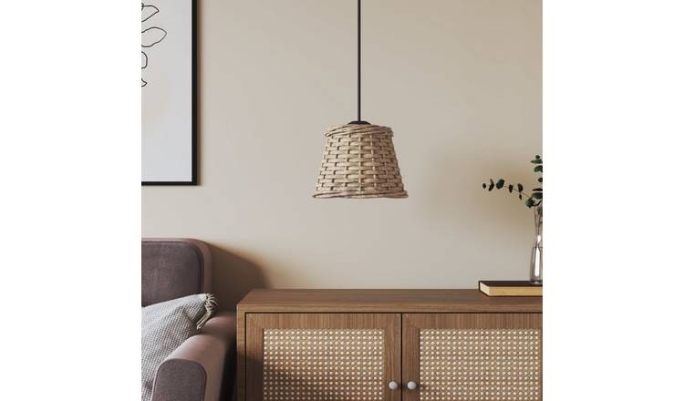 Walplus Brown Iron Wicker Ceiling Lampshade - 15 x 12cm