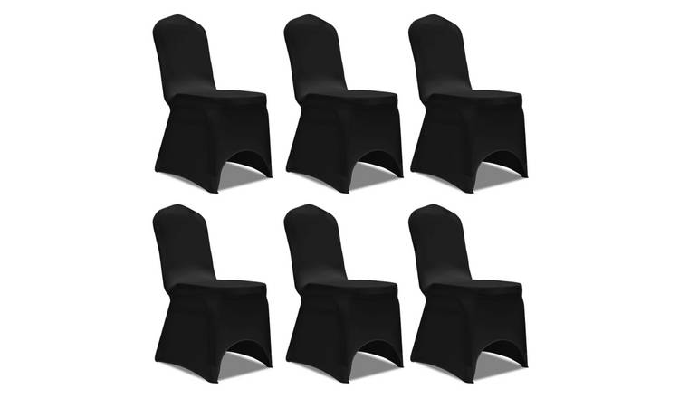 Walplus Pack of 6 Chair Cover Stretch - Black