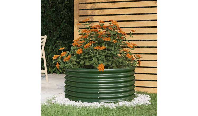 Walplus Galvanised Steel Garden Planter - Green - 80 x 36 cm