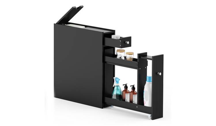 VonHaus Shrewsbury Slimline Bathroom Storage Unit - Black