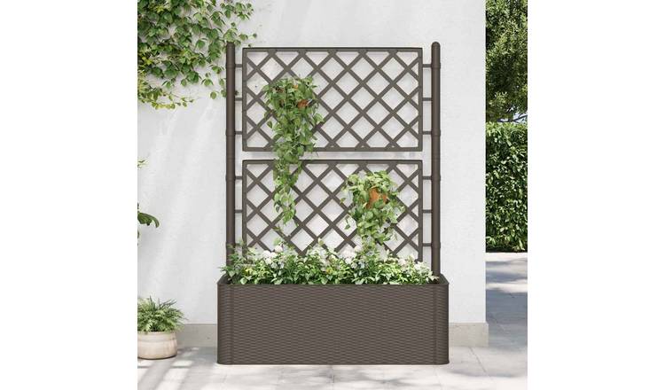 Walplus Polypropylene Raised Garden Bed - Mocha - 100 x 43 x 142 cm