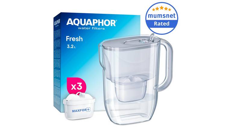 AQUAPHOR 3.2L Fresh Water Filter Jug with 3 Maxfor+ Cartridges - Grey