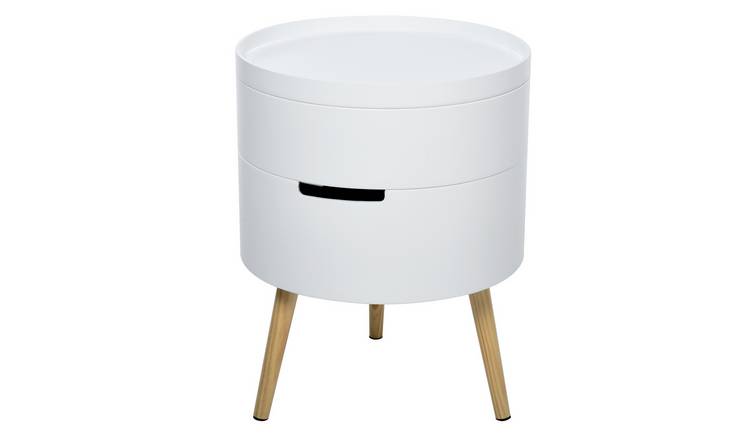 HOMCOM 3-Tier Round Coffee Table - White