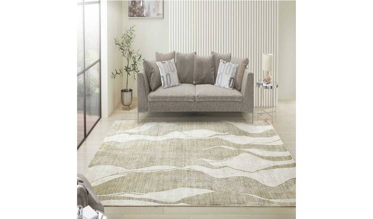 Mega Flooring White Modern Abstract Rug - 170 x 240cm