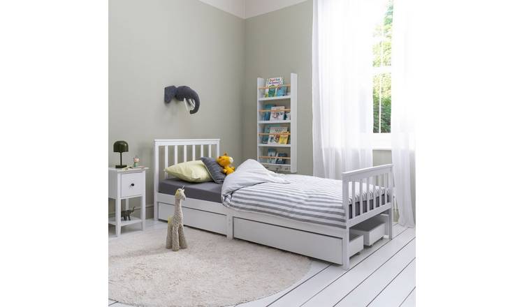 Noa & Nani Otis 3ft Single Bed Frame With 4 Storage Drawers - White