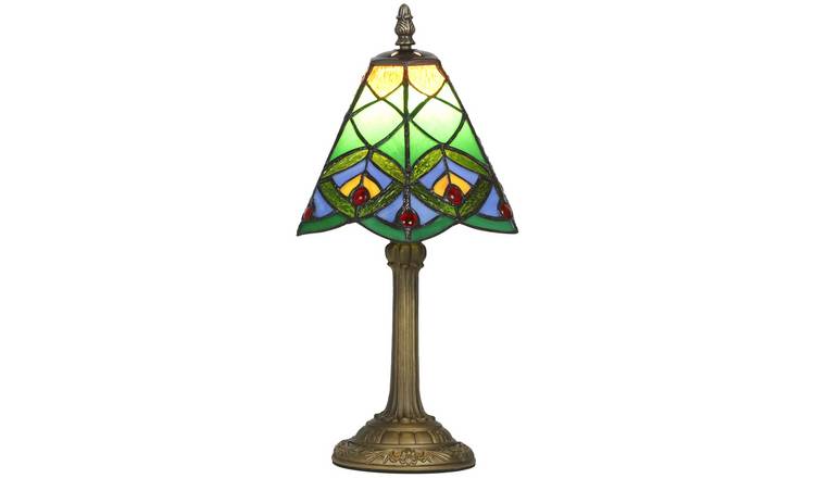 HOMCOM Tiffany Style Stained Glass Table Lamp - Green