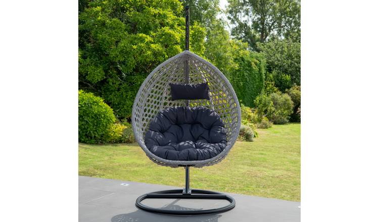 Artemis Home Abingdon Hanging Swing Single Egg Pod Chair - Dark Grey
