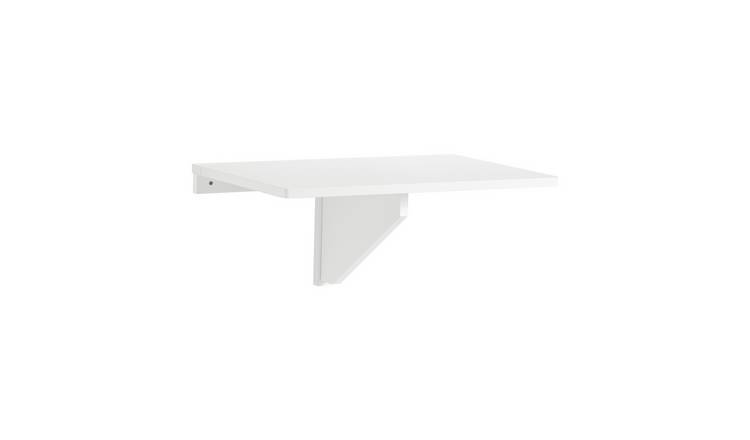 SoBuy Triangular Bracket Wall-mounted Drop-leaf Table - White