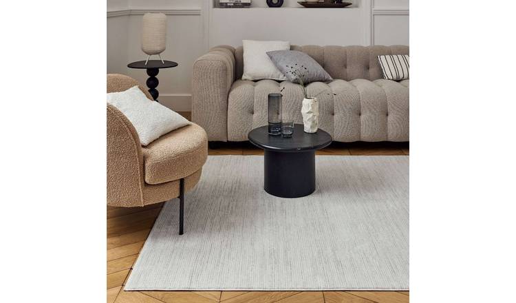 The Rugs Cream and Grey Carmel Modern Striped Runner Rug - 80 x 300cm