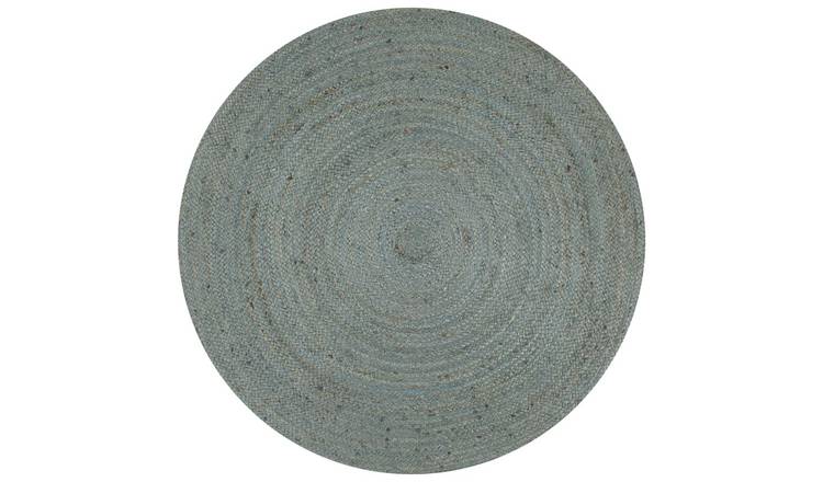 Walplus Jute Round Rug - Olive Green - 150 cm