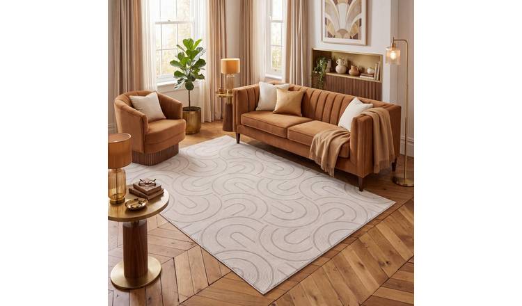 The Rugs Beige Carmel Modern Arch Rug - 80 x 150cm