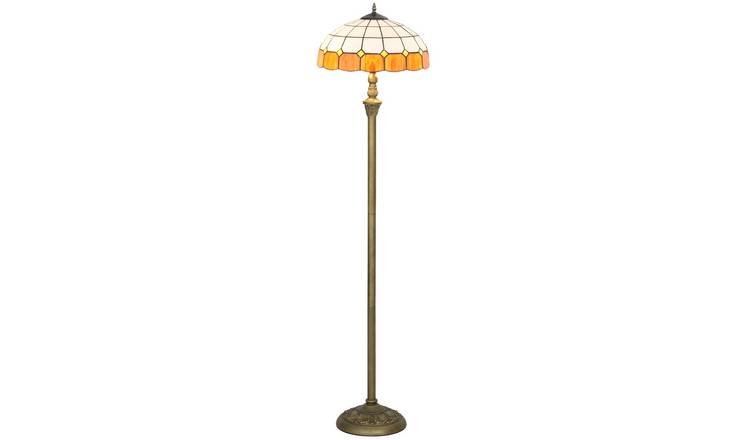 HOMCOM Tiffany Style Stained Glass Floor Lamp - Orange