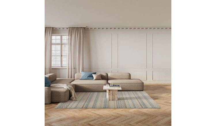Mega Flooring Beige Modern Abstract Rug - 120 x 170cm