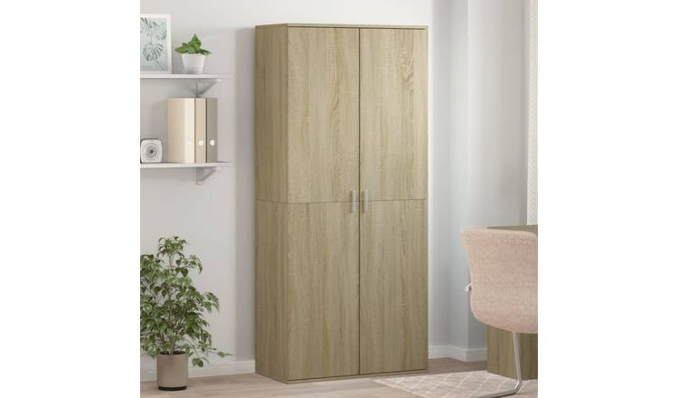 Walplus Engineered Wood Shoe Cabinet - Sonoma Oak - 80 x 39 x 178 cm
