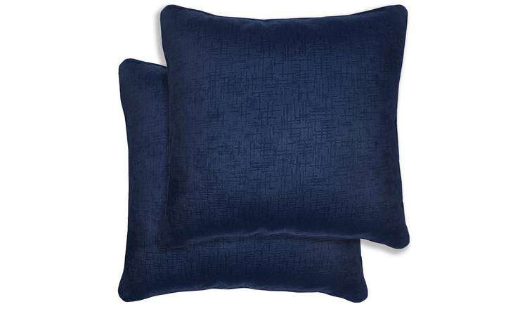 Enhanced Living Vogue Textured Cushion Covers - 43 x 43cm - Navy