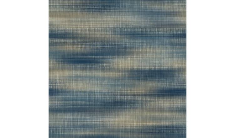Grandeco Horizon Textile Textured Wallpaper - Blue
