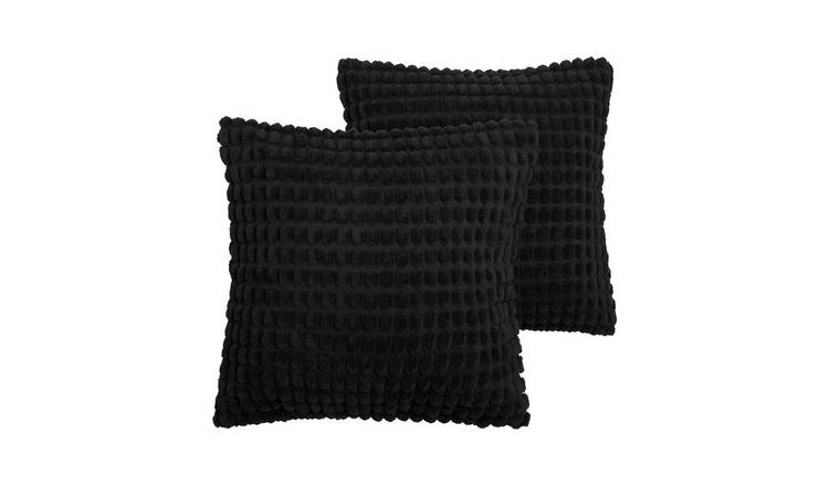 OHS 2 Pack Bobble Cushion Covers 45 x 45cm - Black