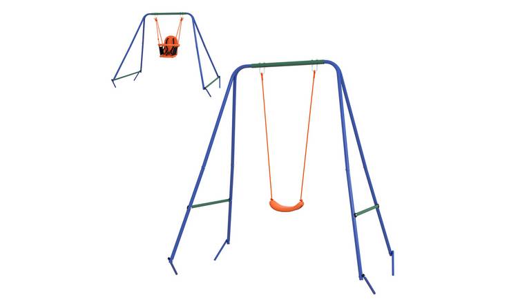 Outsunny 2 in 1 Indoor Outdoor Swing for Toddlers Kids - Orange