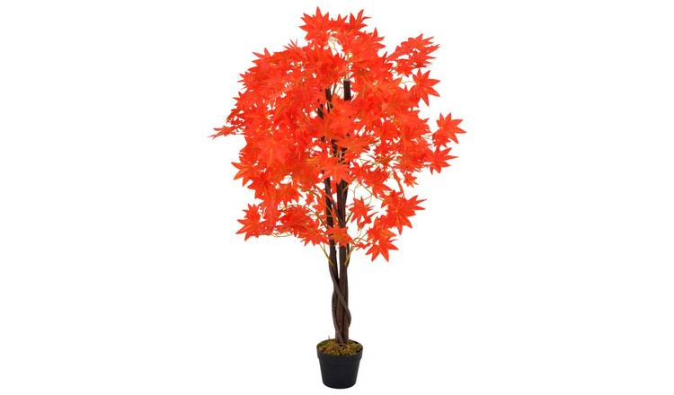 Walplus Artificial Maple Tree with Pot - Brown and Red - 120 cm