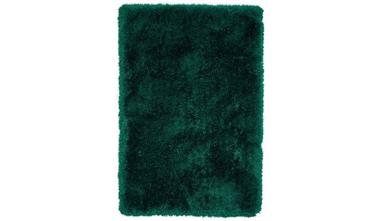 Mega Flooring Green Shaggy Plain Rug - 60 x 120cm