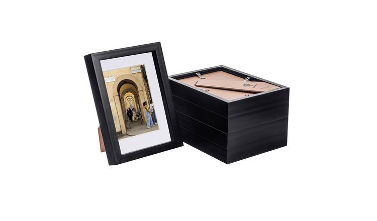 Nicola Spring 3D Box Photo Frames - A5 with Mount - Set of 5 - Black