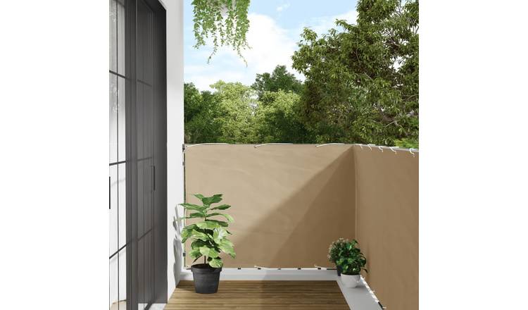 Walplus Polyester Oxford Balcony Screen - Beige - 120 x 300 cm