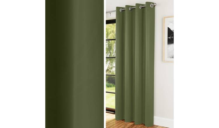 Enhanced Living Nightfall Eyelet Single Door Curtain - 168 x 214cm - Green