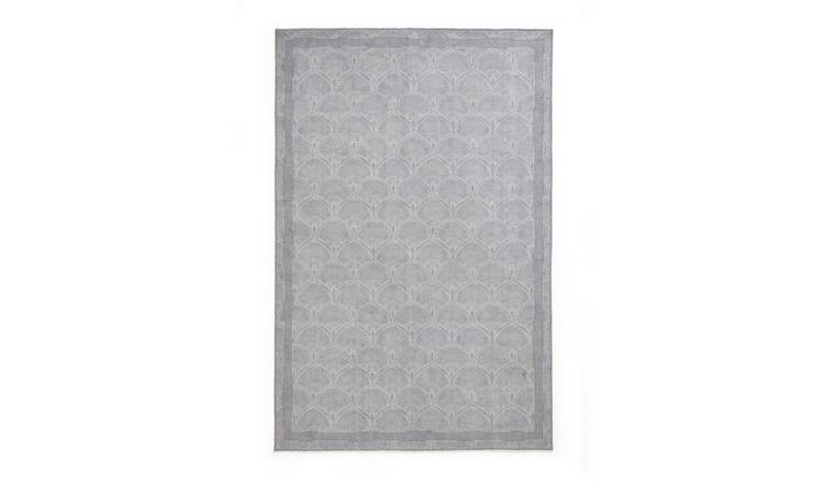 Mega Flooring Silver Modern Bordered Rug - 61 x 170cm