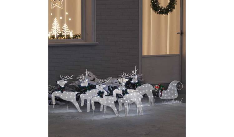 Walplus Pack of 7 LED Reindeer - Silver - 43 x 18 x 66 cm