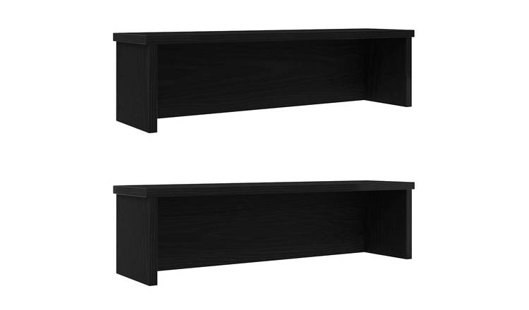 Walplus Pack of 2 Stackable Kitchen Racks - Black - 60 x 15 x 16 cm