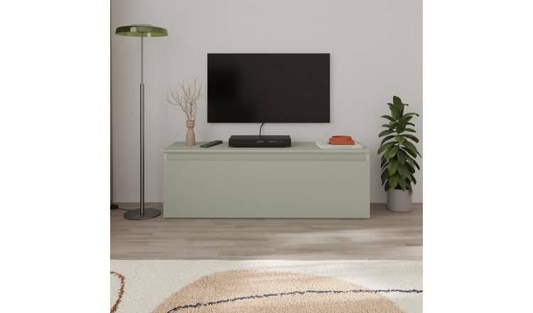 Decortie Sunset Low Board Particleboard TV Stand - Sage Green