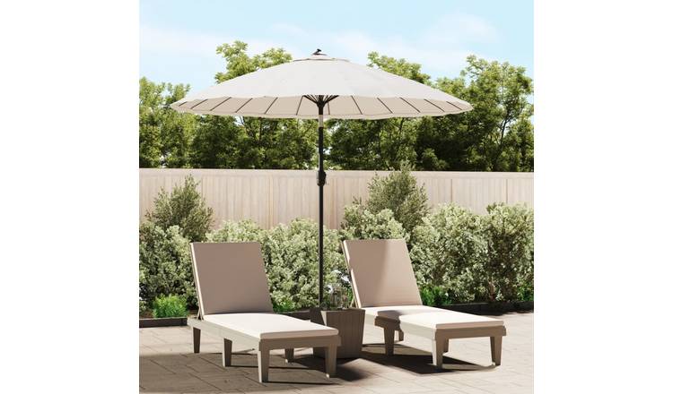 Walplus Polyester Garden Parasol - Sand White - 270 x 246 cm