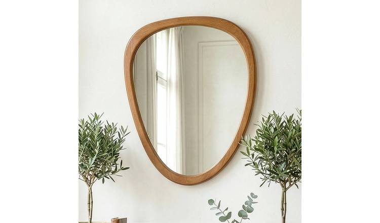 Dibor Contemporary H65cm X W50cm Wood Decorative Wall Mirror