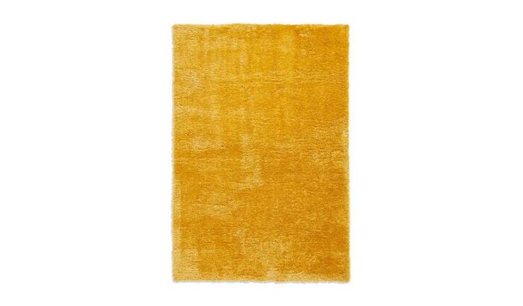 Mega Flooring Yellow Shaggy Plain Rug - 60 x 120cm