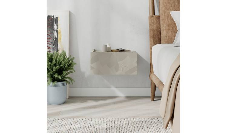Decortie OndaWithout Led Wall-Mounted Bedside Shelf - Sandstone