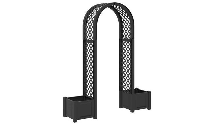 Walplus Polypropylene Rose Arch - Anthracite - 168.5 x 43 x 207 cm