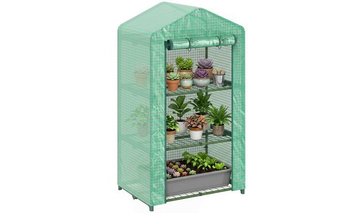 Outsunny Wire Shelves Mini Greenhouse – Green