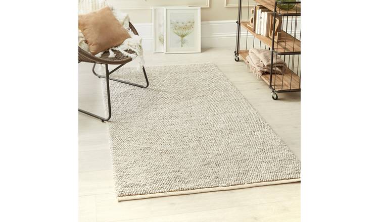 Mega Flooring Silver Modern Plain Rug - 120 x 170cm