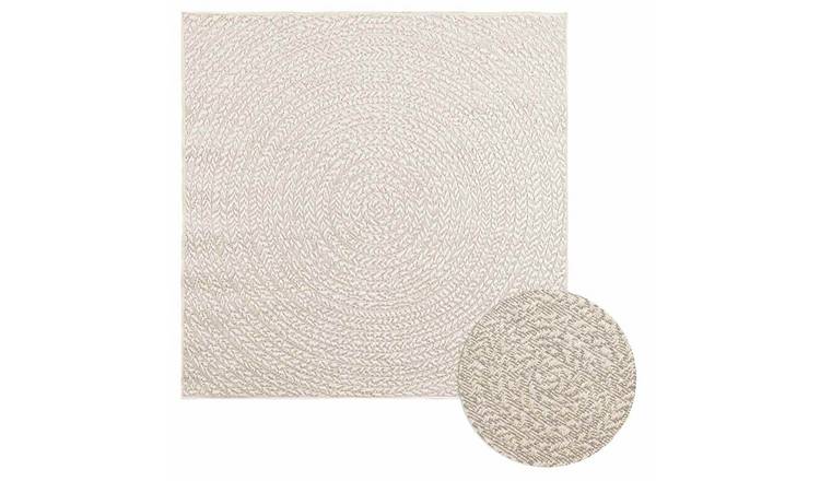 Walplus ZIZUR Polypropylene Round Rug - Cream - 120 x 120 cm
